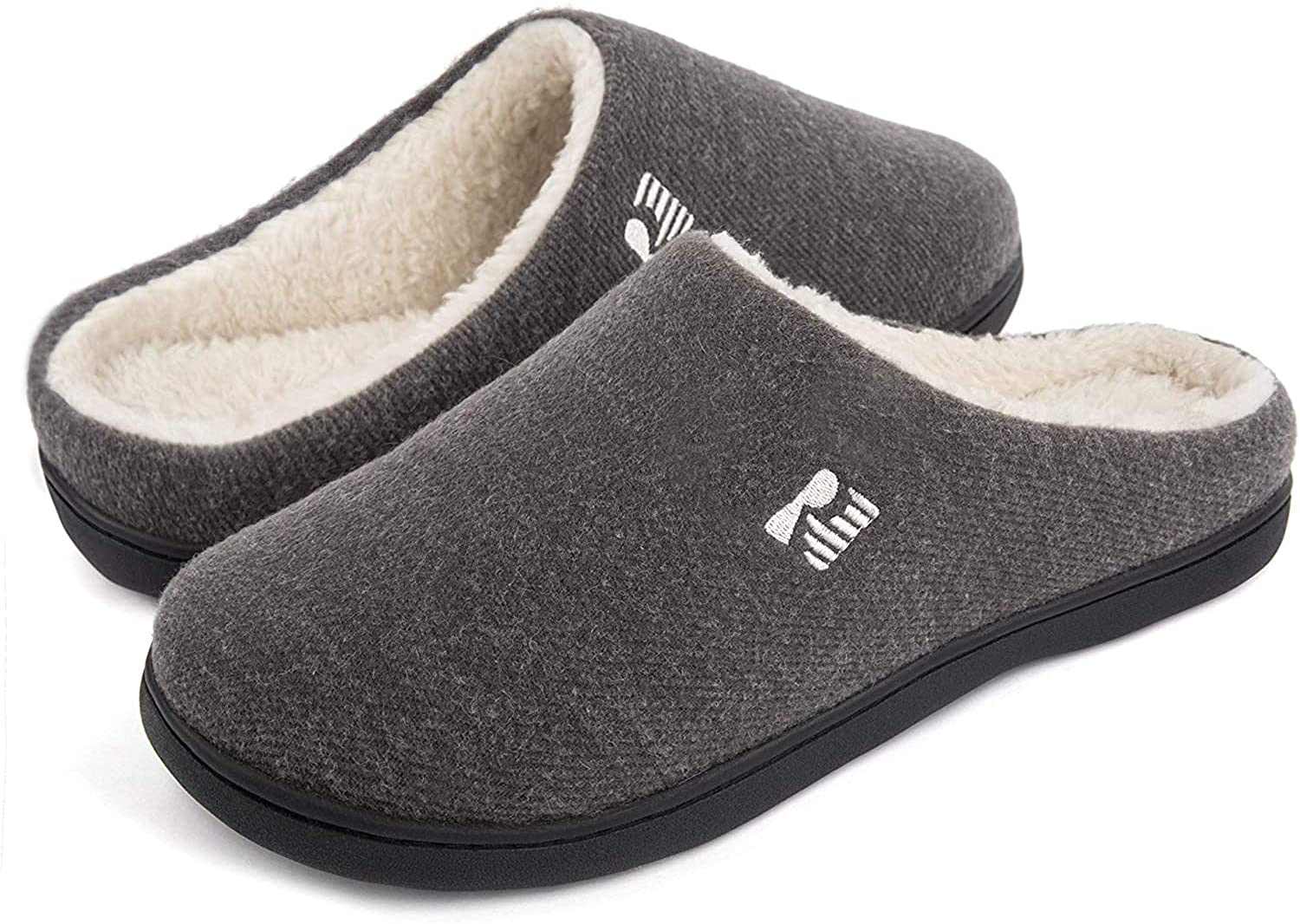 Mens Two Tone Memory Foam Slippers 