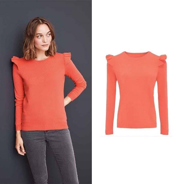 Avon Ruffle Sleeve Coral Jumper