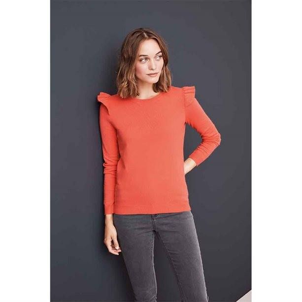 Avon Ruffle Sleeve Coral Jumper
