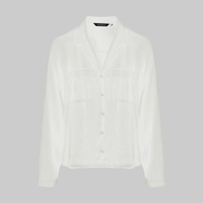 Peacocks Women's White Long Sleeve Shirt