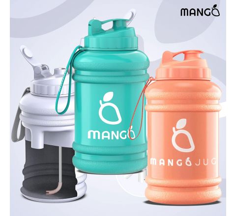 MANGO 2.2L Water Bottle With Straw and Time markings - BPA Free Xl Jug