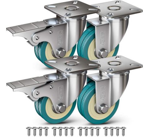 GBL - Castor Wheels 50mm + Screws - Holds up to 200KG
