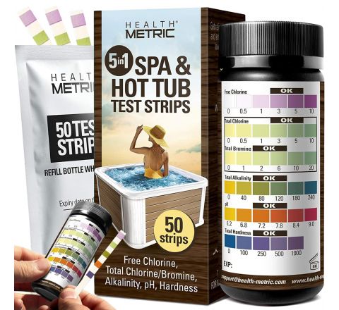 Health Metric Hot Tub and Spa Test Strips - 5 in 1 - 400 Strips