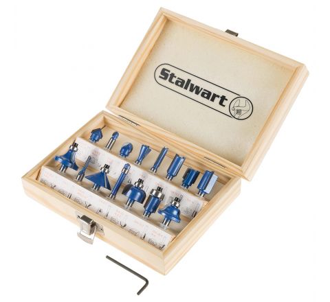 Stalwart Router Bit Set- 15 Piece Kit