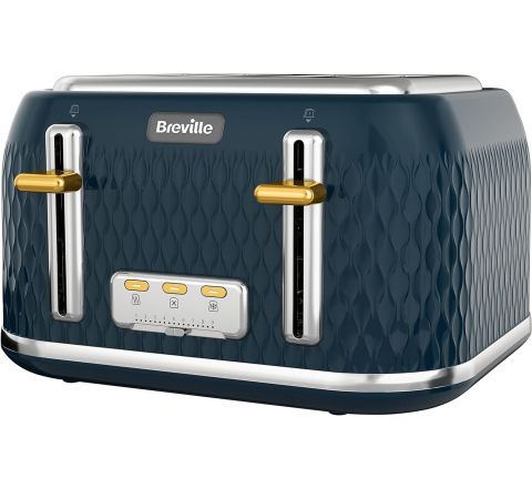 Breville Curve 4-Slice Toaster with High Lift and Wide Slots | Navy VTT965