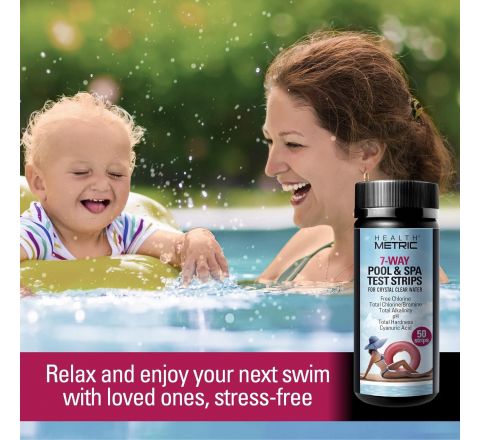 Health Metric Hot Tub and Spa Test Strips for ph Balance & Chlorine - 200 Strips