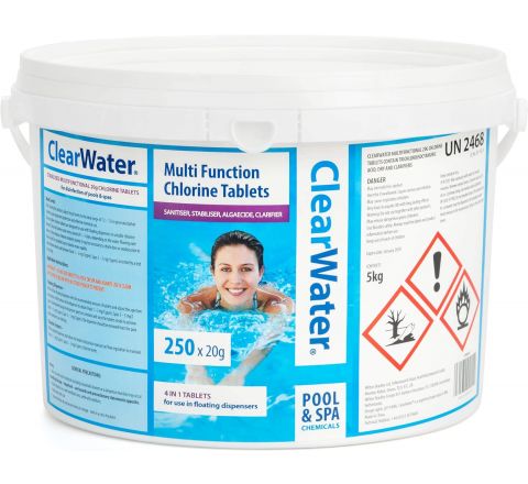 Clearwater CH0041 5kg Multifunction Chlorine Tablets 250 x 20 g