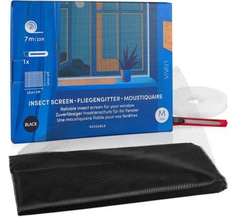 Fly Screens for Windows: 150x130cm Mosquito Net (Pack of 3)