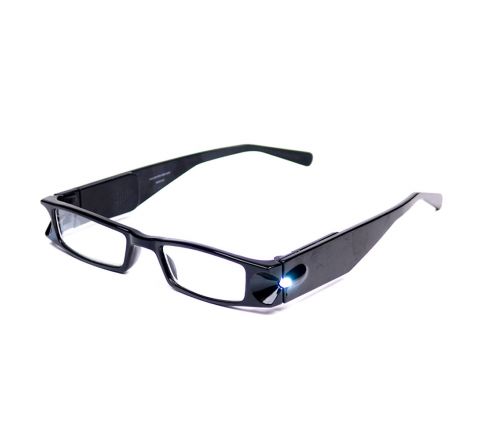 LightSpecs Eyewear Glasses with Torch - Black Liberty (+1.50D)