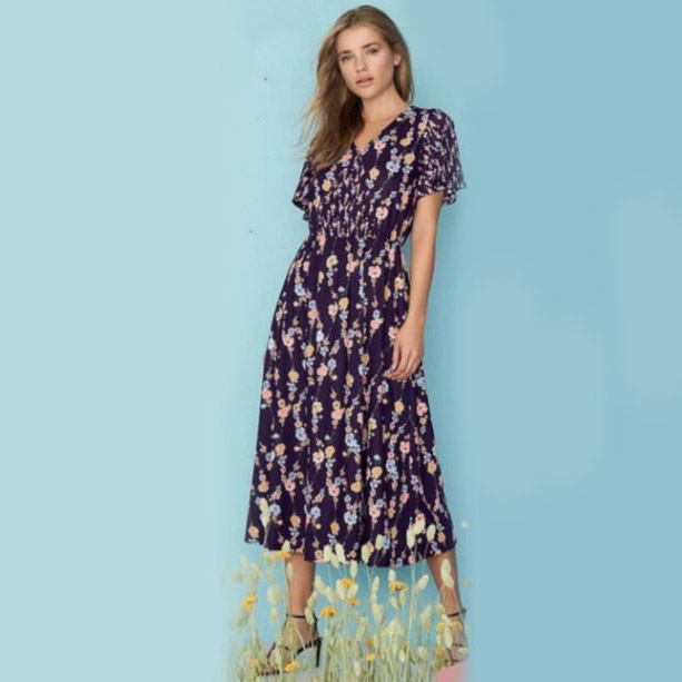 AVON Ladies Womens Floral Print Summer Beach Midi Dresses Size 10 12 14 ...