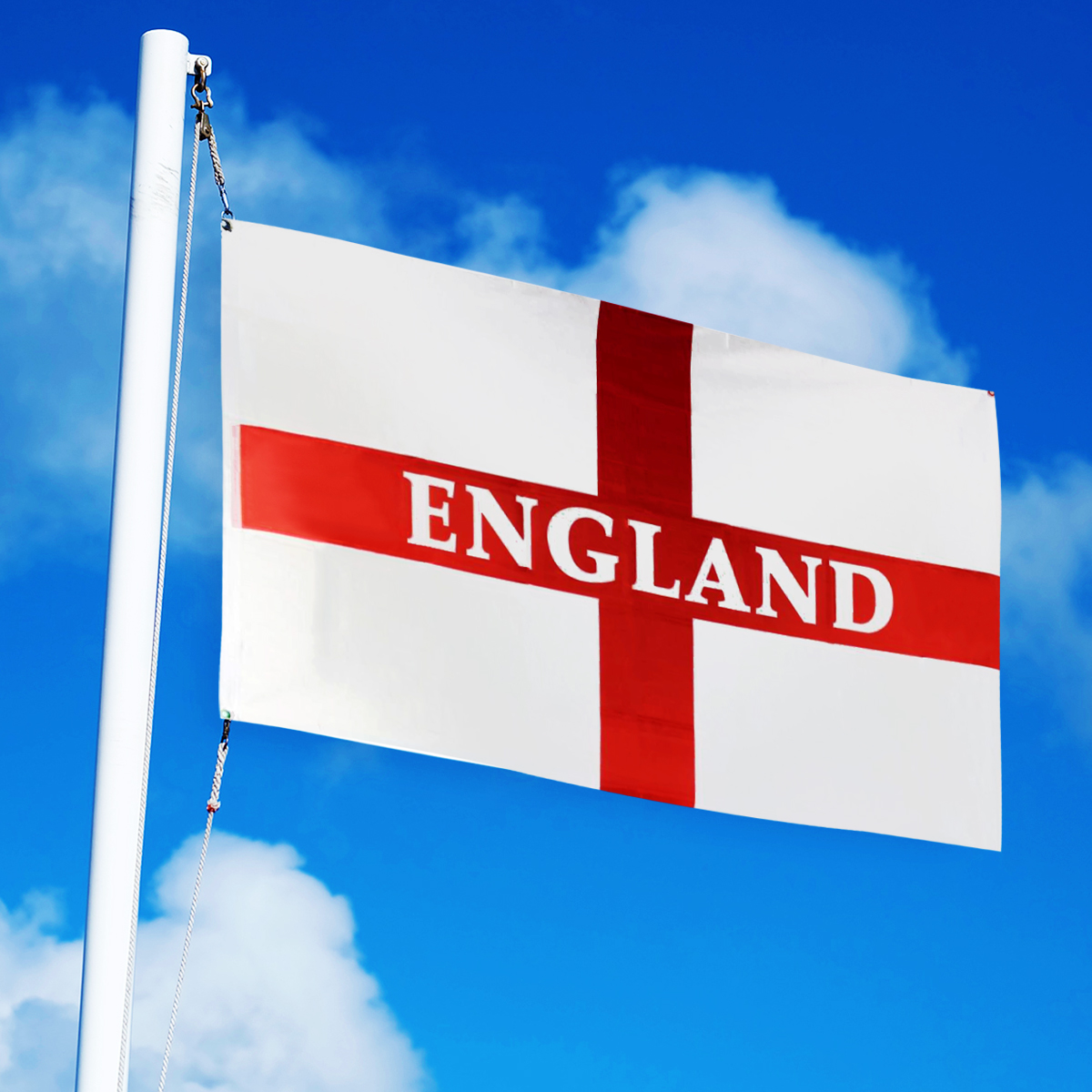 LARGE England Flag 5x3FT St George Cross Football Cricket ...