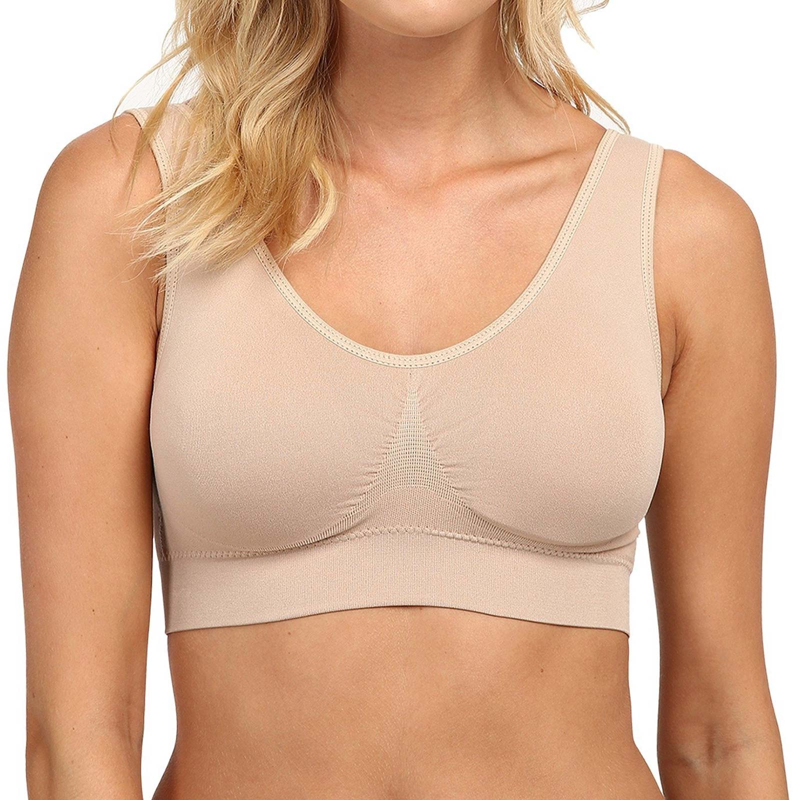 3X Womens Ladies Sports Sleep Comfort Bras Full Cup Non-Wired Seamless Crop Top 