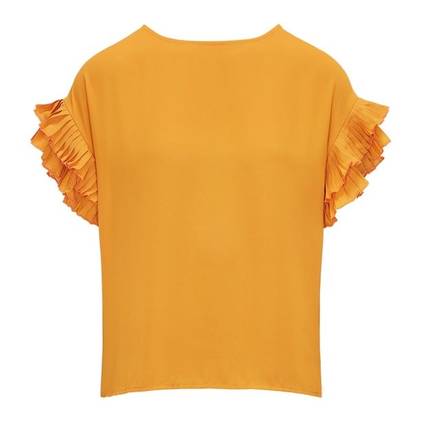 AVON Ladies Womens Mustard Pleated Bell 