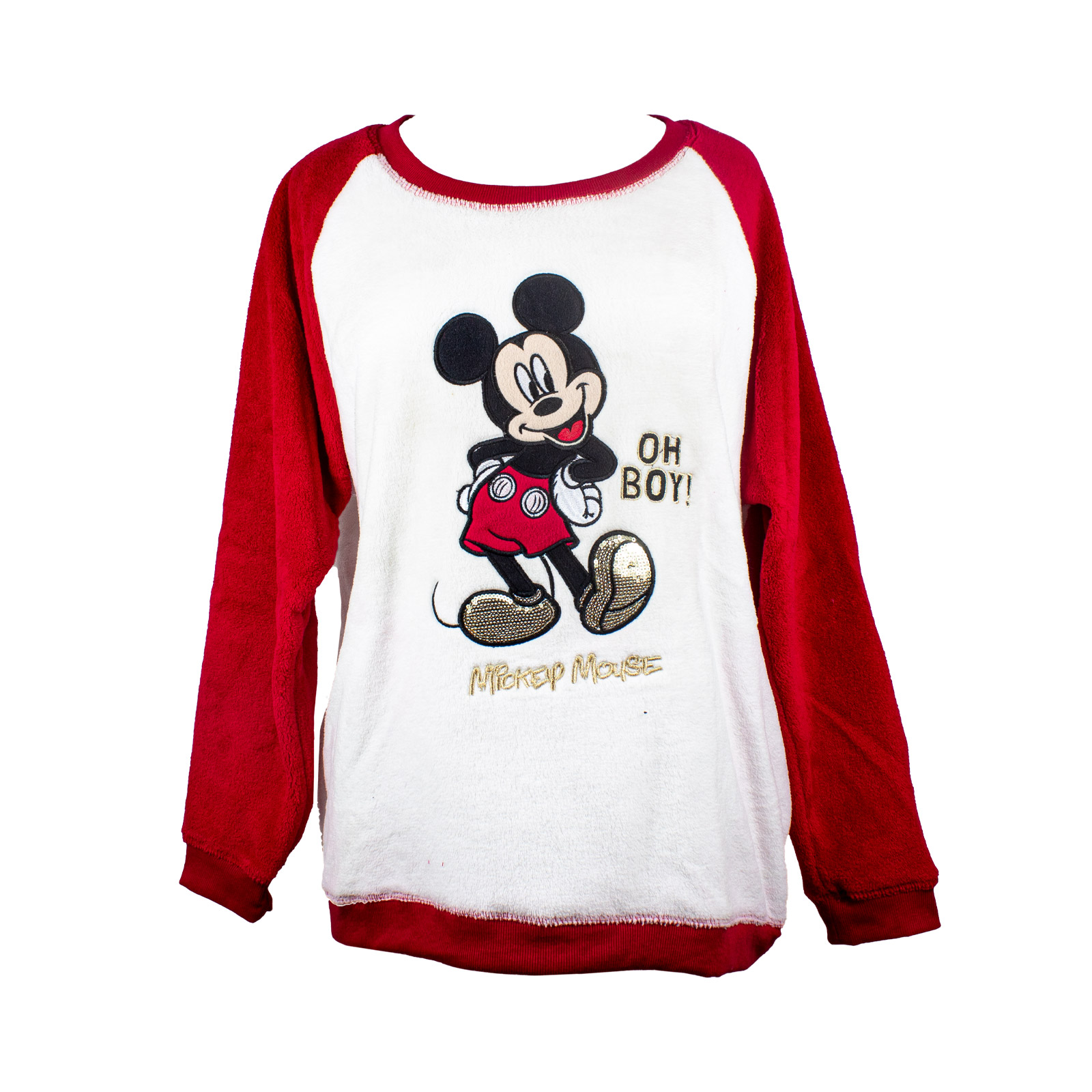 Disney Mickey Mouse Girls Womens Fleece Warm PJs Pyjama Set Size 6 8 14 ...