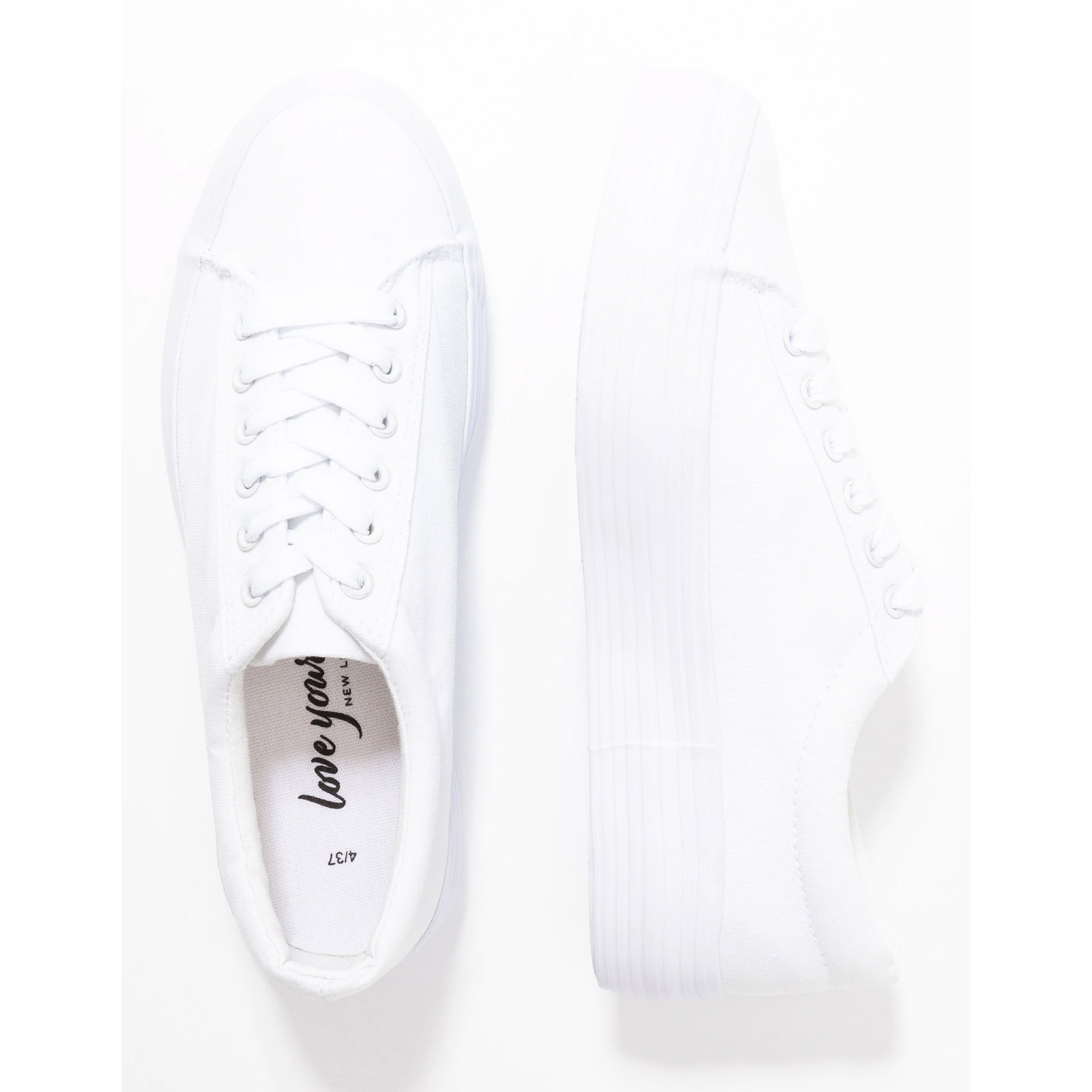 Ex New Look White Womens Casual Canvas Sneaker Trainers Pumps RRP £19.99