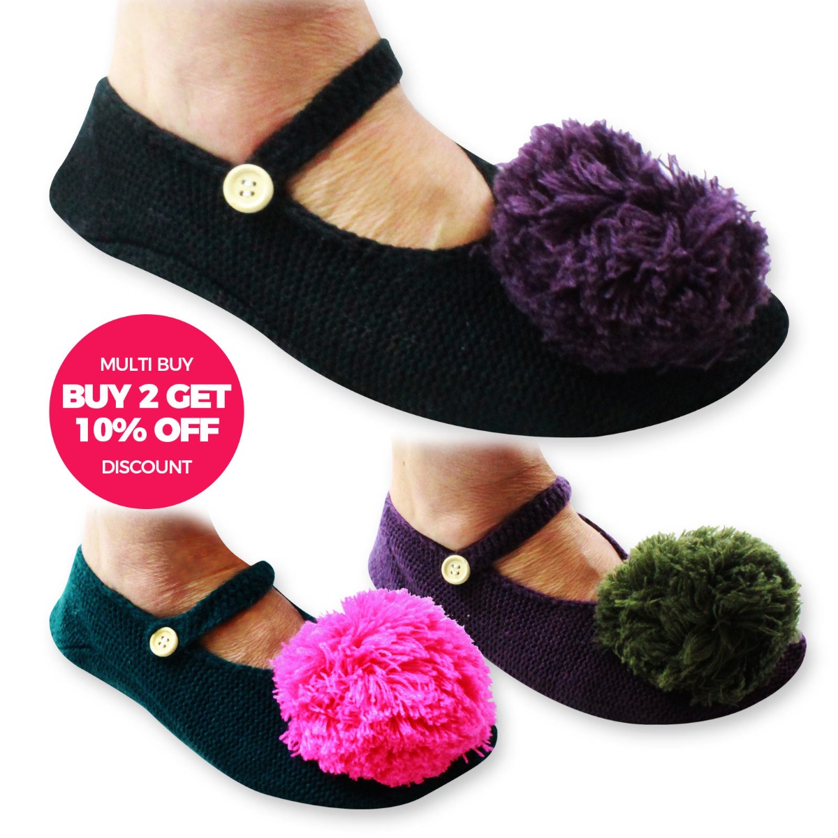 ladies knitted slippers